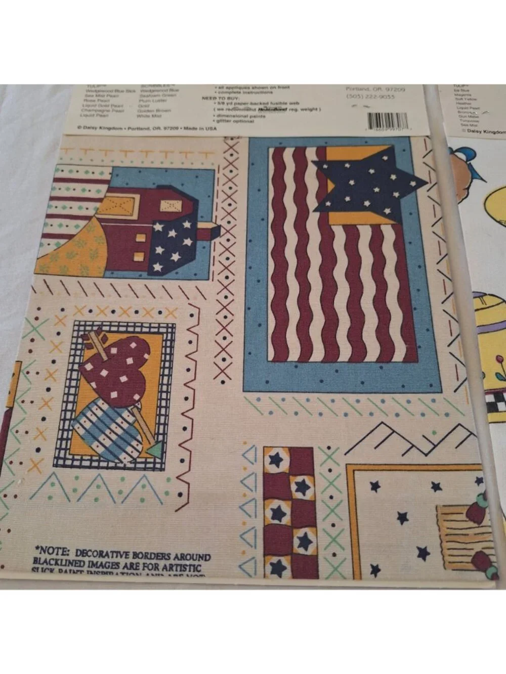 Daisy Kingdom No Sew Fabric Appliqué Transfer America Garden Lot